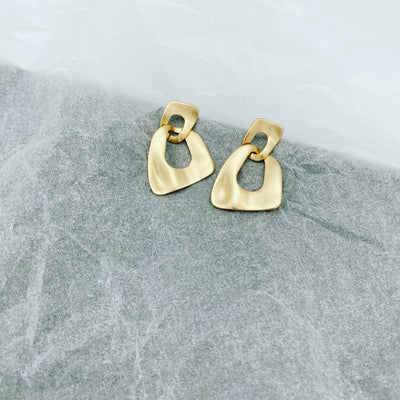Modern Dangle Earrings in Gold