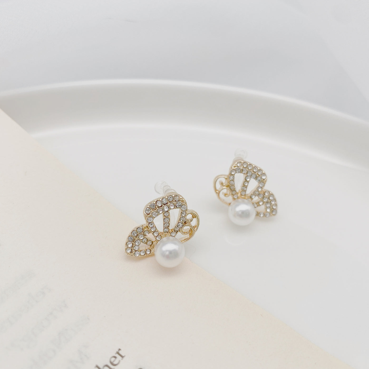 Pearl Butterfly Wing Studs