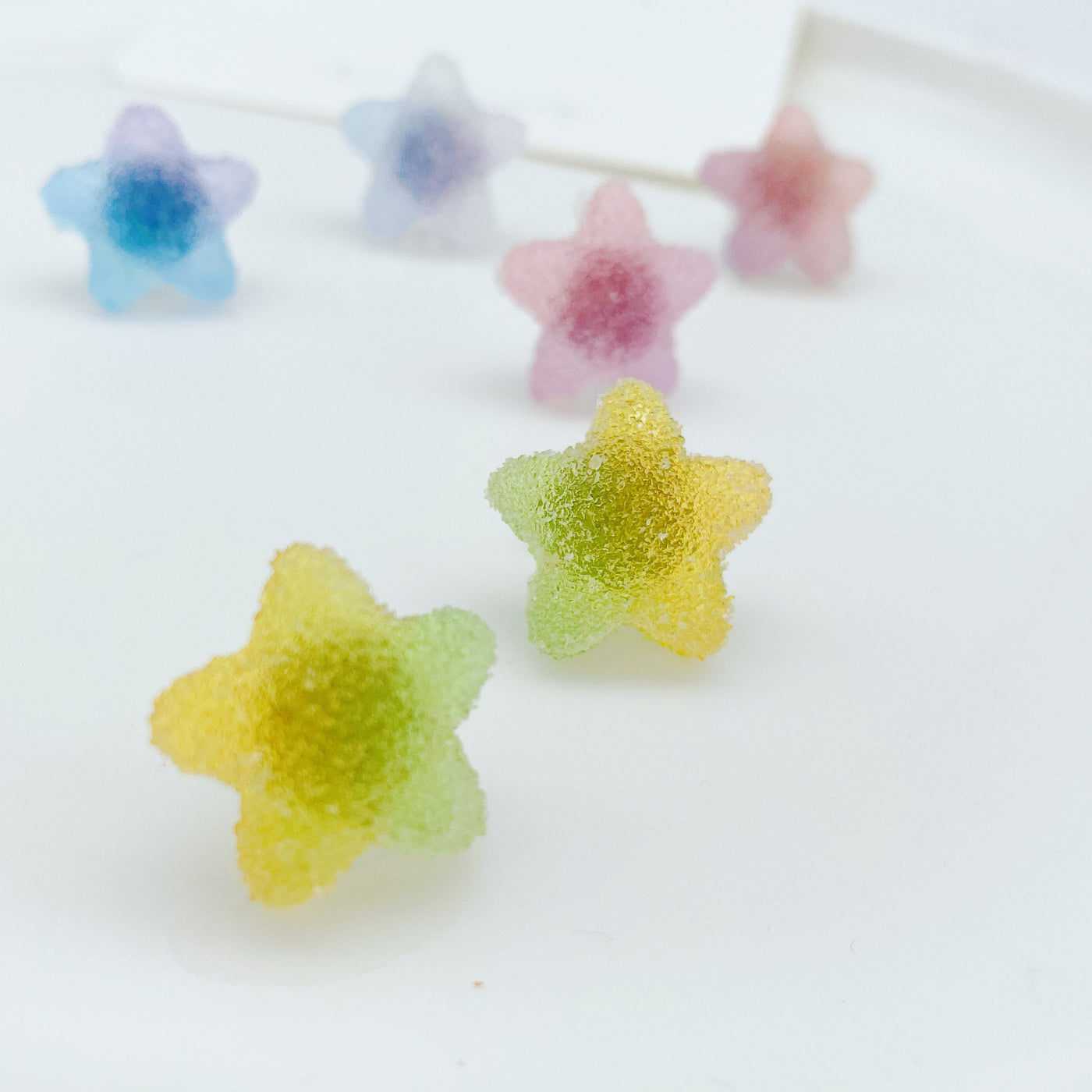 Sour Gummy Star Studs - 3 Pairs Set