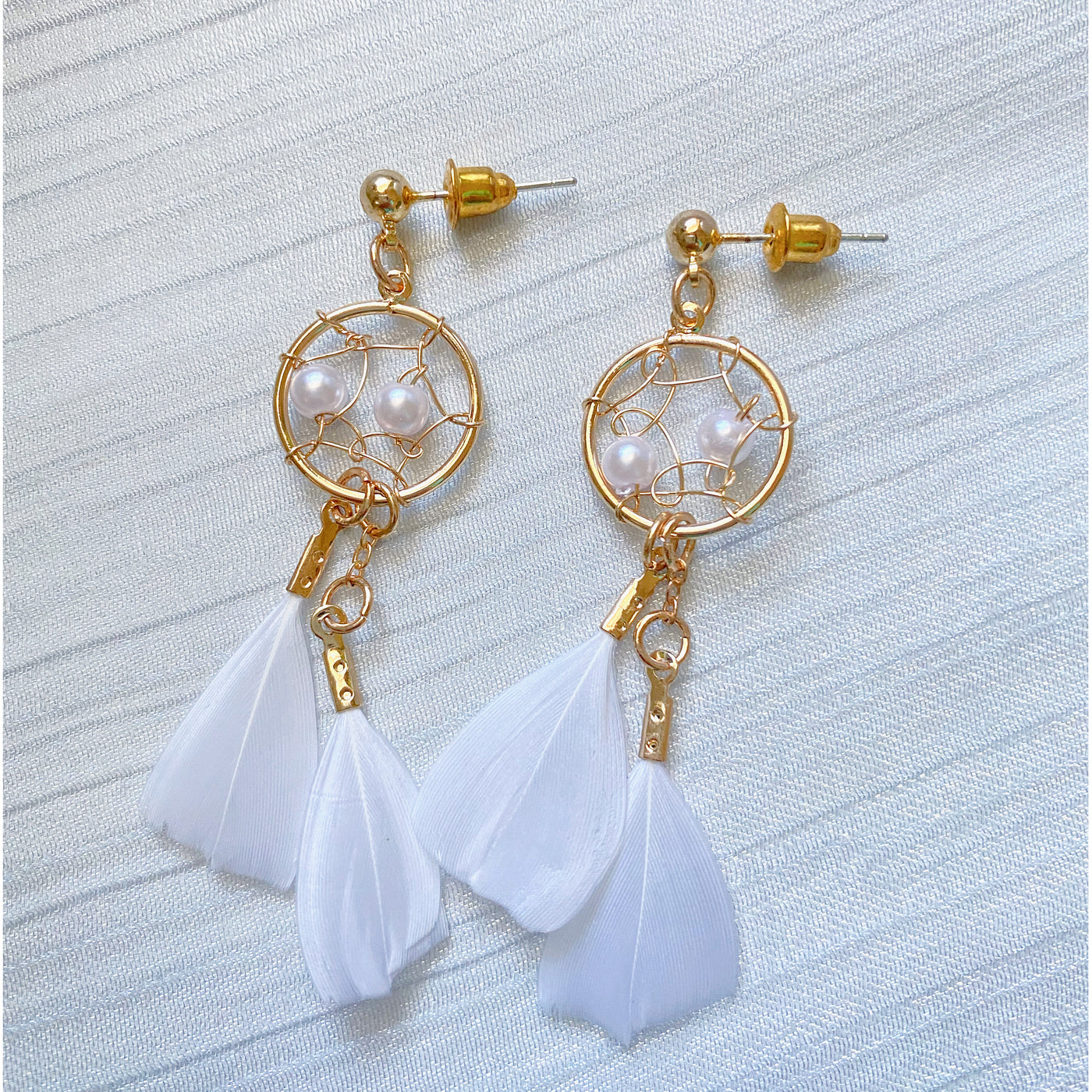 Feather Dreamcatcher Dangle Earrings