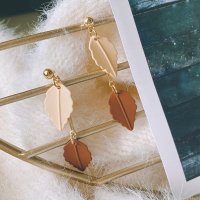 Twin Leaves Drop Earrings 