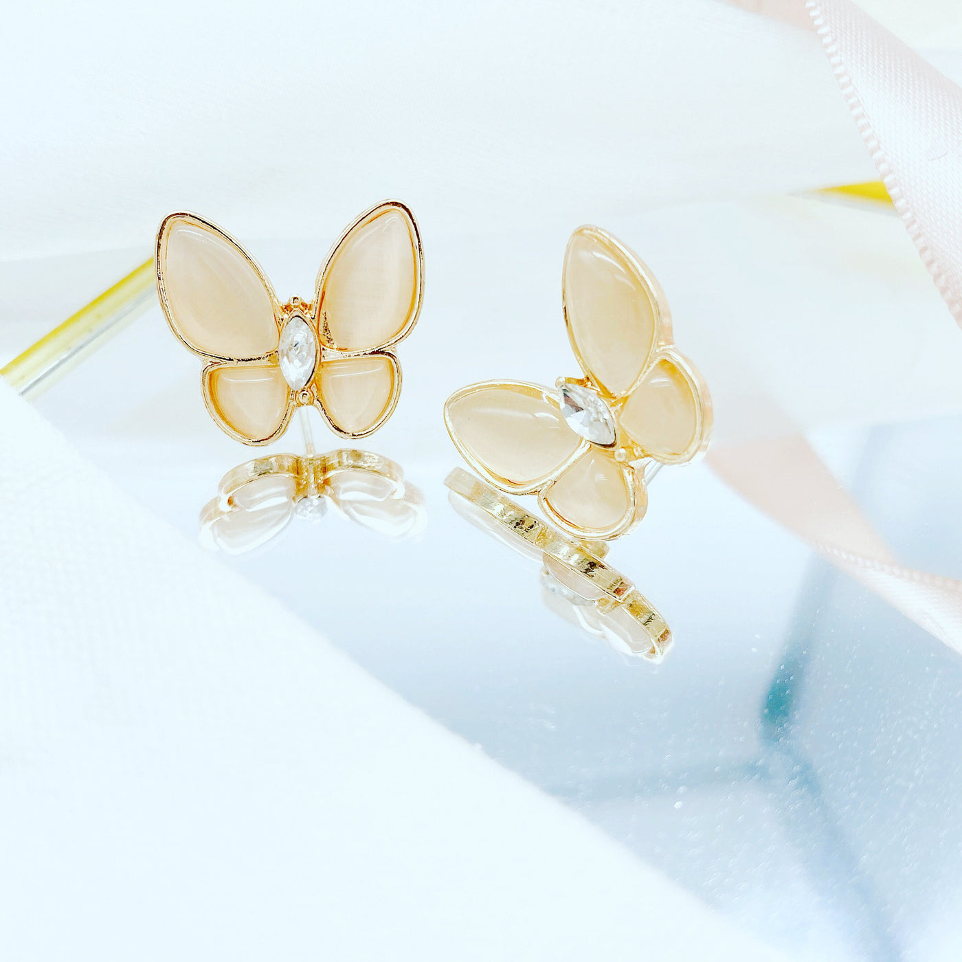 Opal Butterfly Stud Earrings 