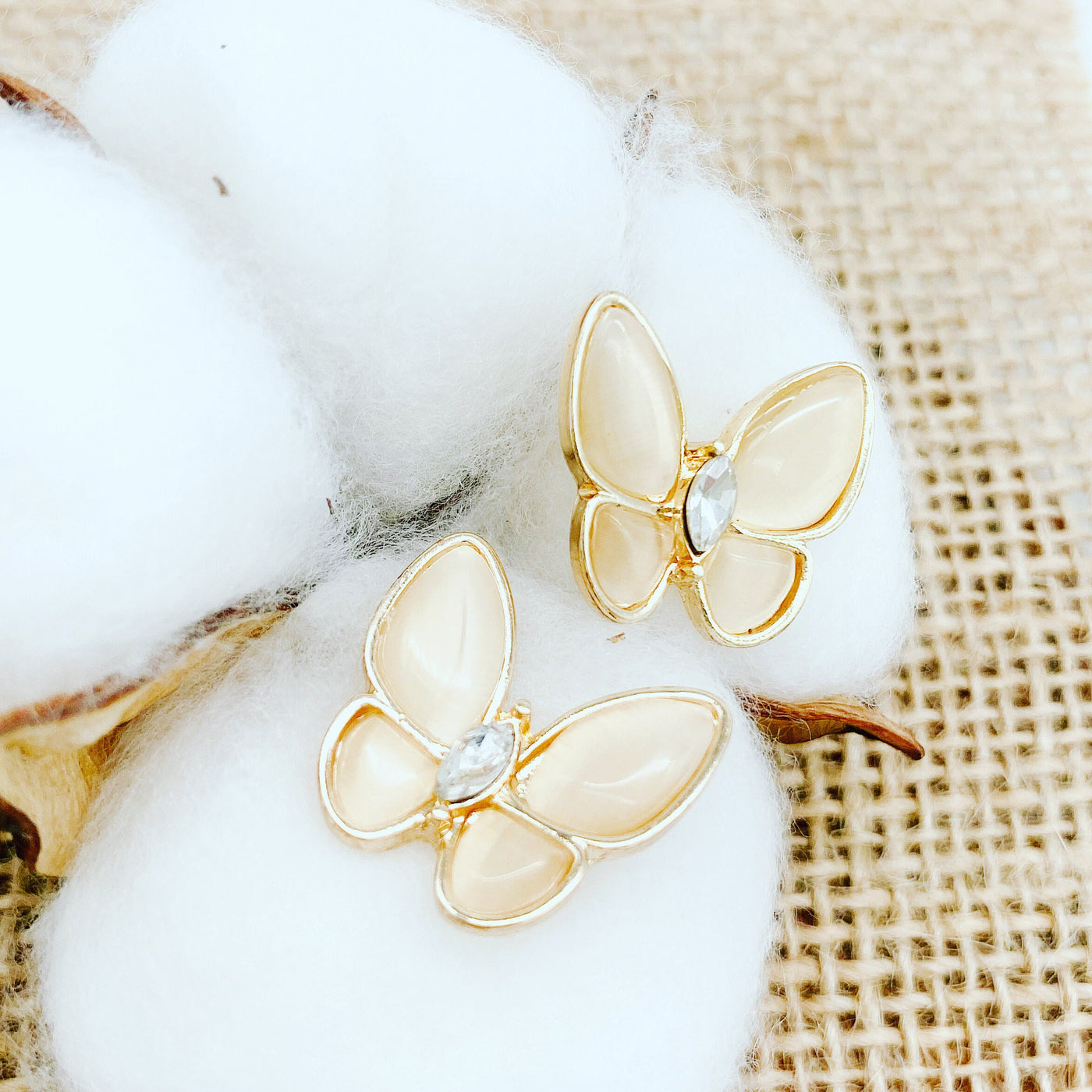 Opal Butterfly Stud Earrings 