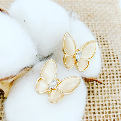 Opal Butterfly Stud Earrings 