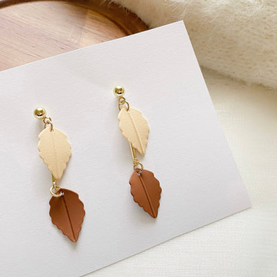 Twin Leaves Drop Earrings 