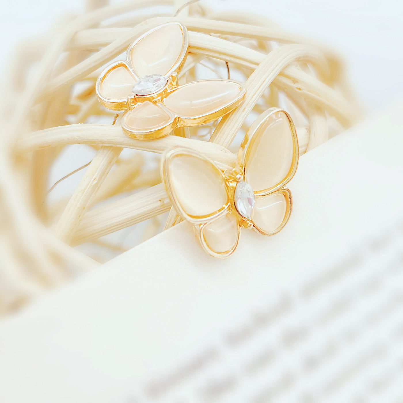 Opal Butterfly Stud Earrings 