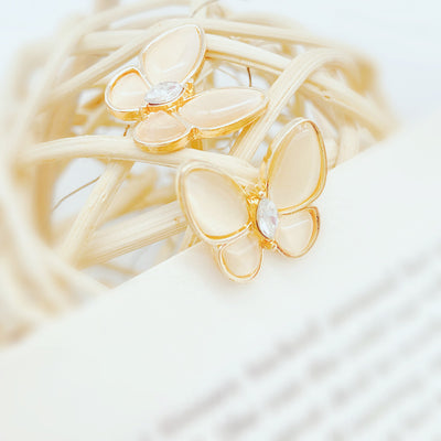 Opal Butterfly Stud Earrings 