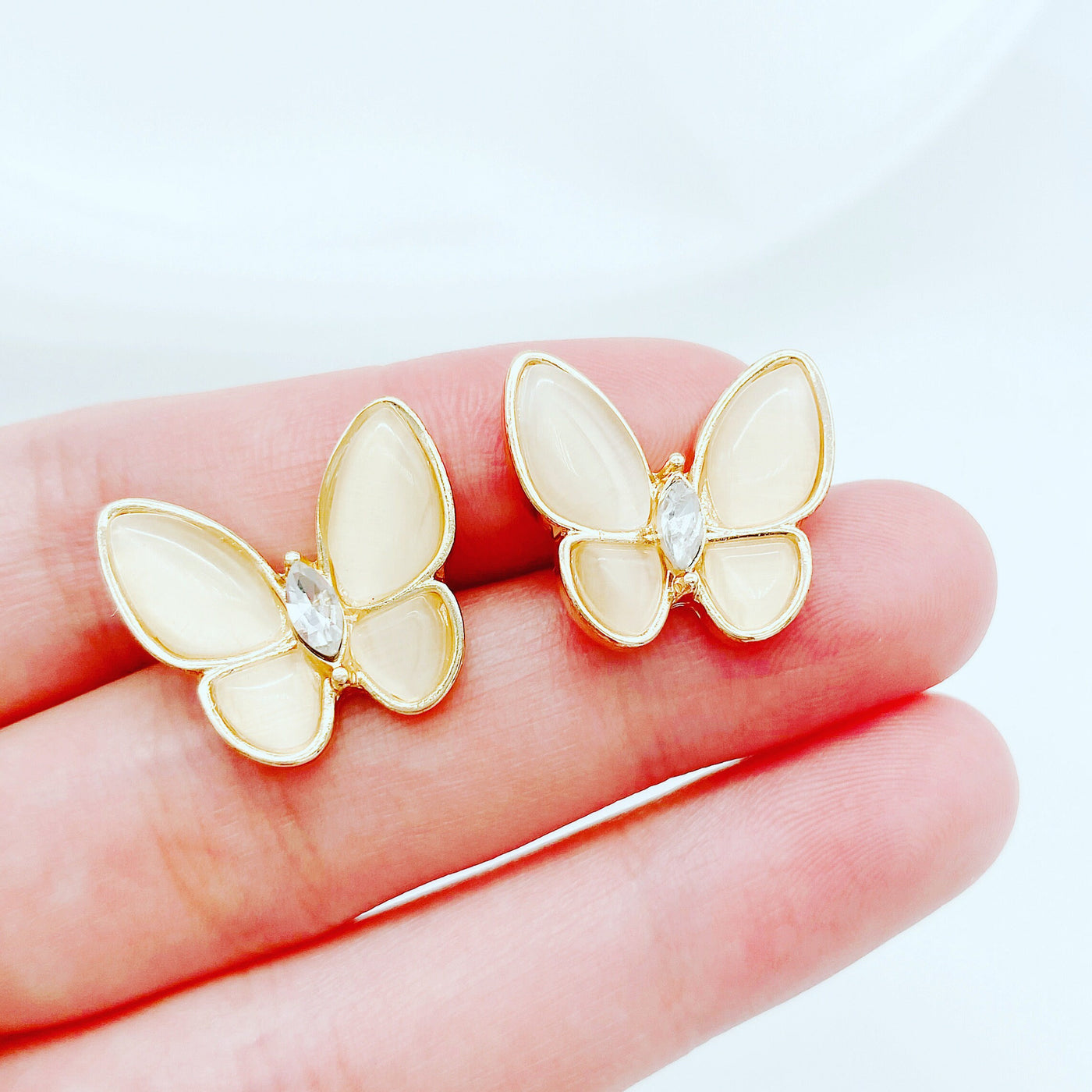 Opal Butterfly Stud Earrings 