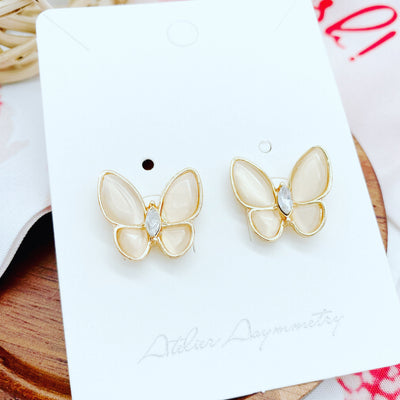 Opal Butterfly Stud Earrings 