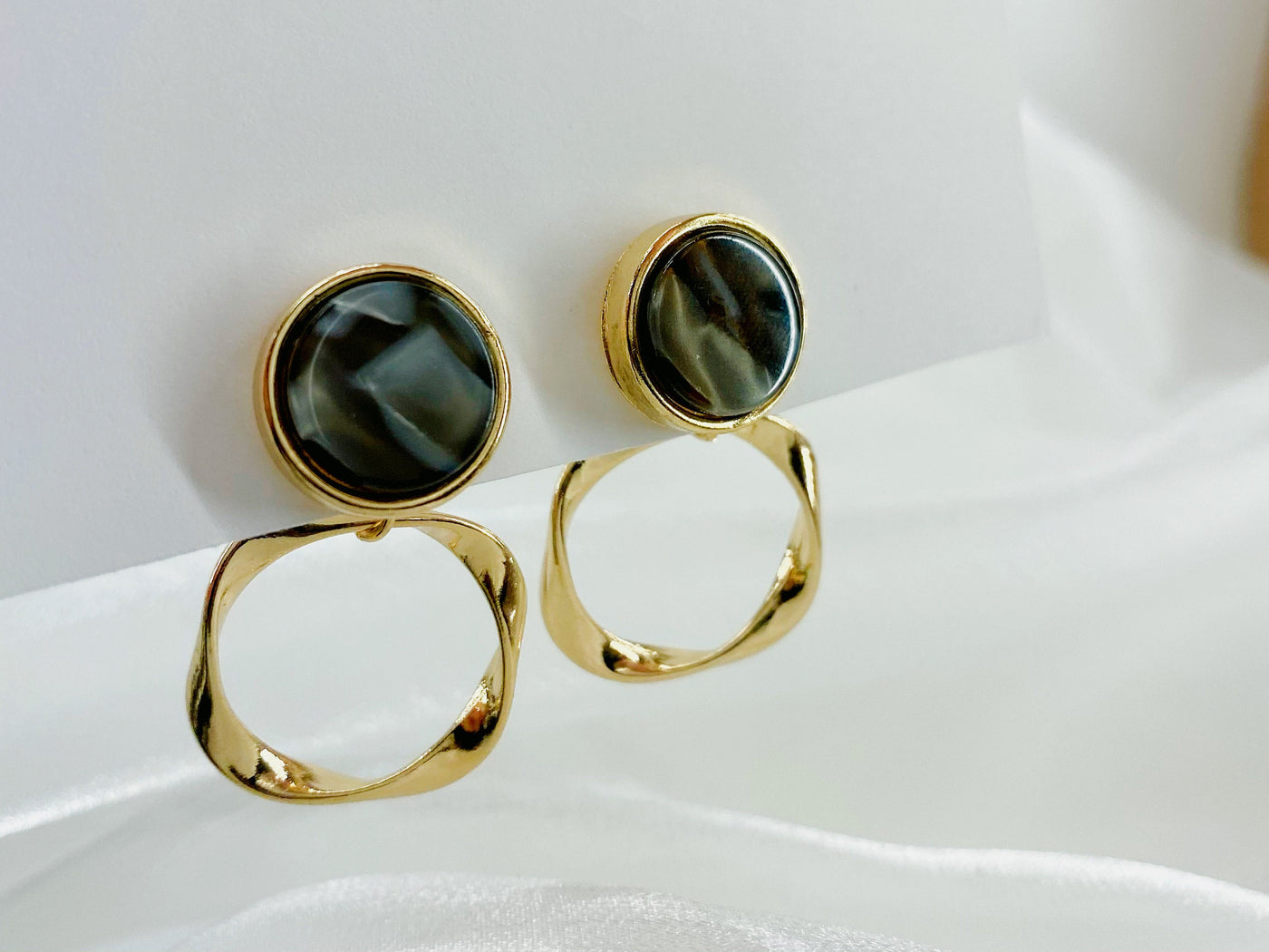 Black Onyx Geometric Dangle 